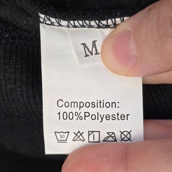 Halloween Medium Dancing Pumpkin Skeleton Black Crewneck Pullover Sweater - Picture 12 of 13